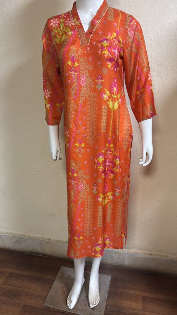 elegant mustard embroidered kurta set | women's traditional indian wear