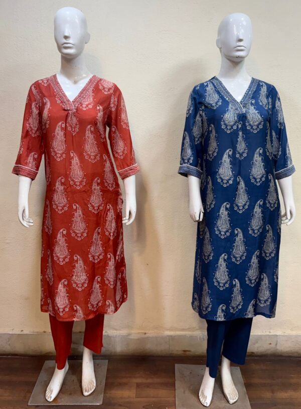 elegant mustard embroidered kurta set | women's traditional indian wear
