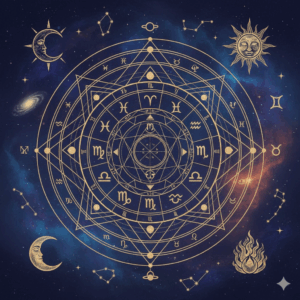 Astro Guidance digital product image showing glowing zodiac wheel and ₹51 cosmic insight banner for general astrological guidance.